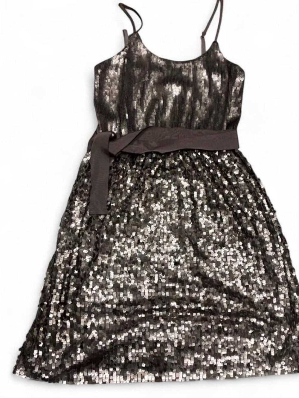 Express Sequin Tank Top in Taupe